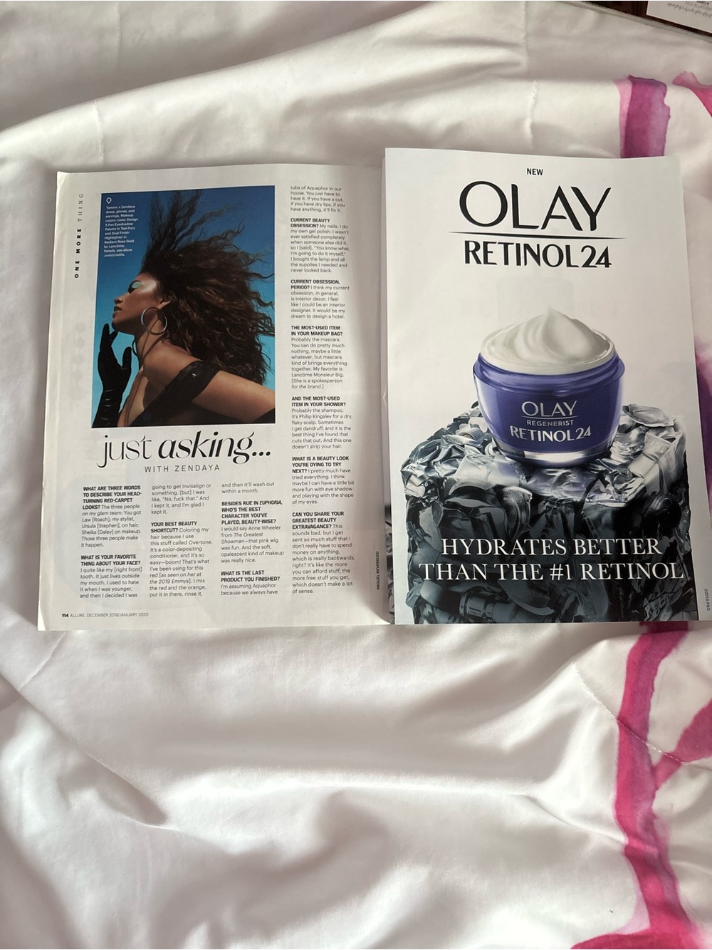 Zendaya for Allure Magazine - Blue & White Cover with Furry Coat - Picture 14 of 16